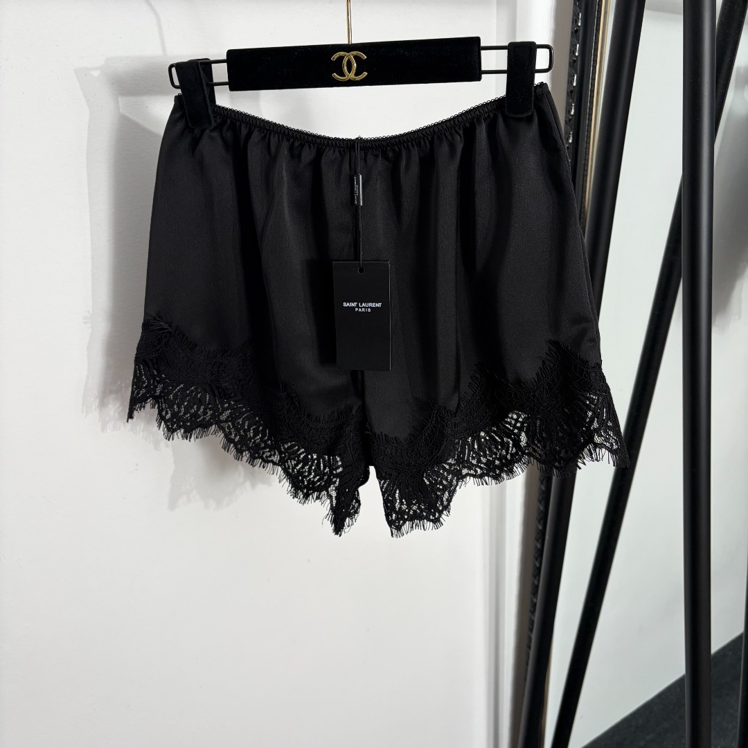 Nanyou high-end foreign trade style, slimming and high-end, dopamine sweet wearing new lace patchwork shorts and pajama pants