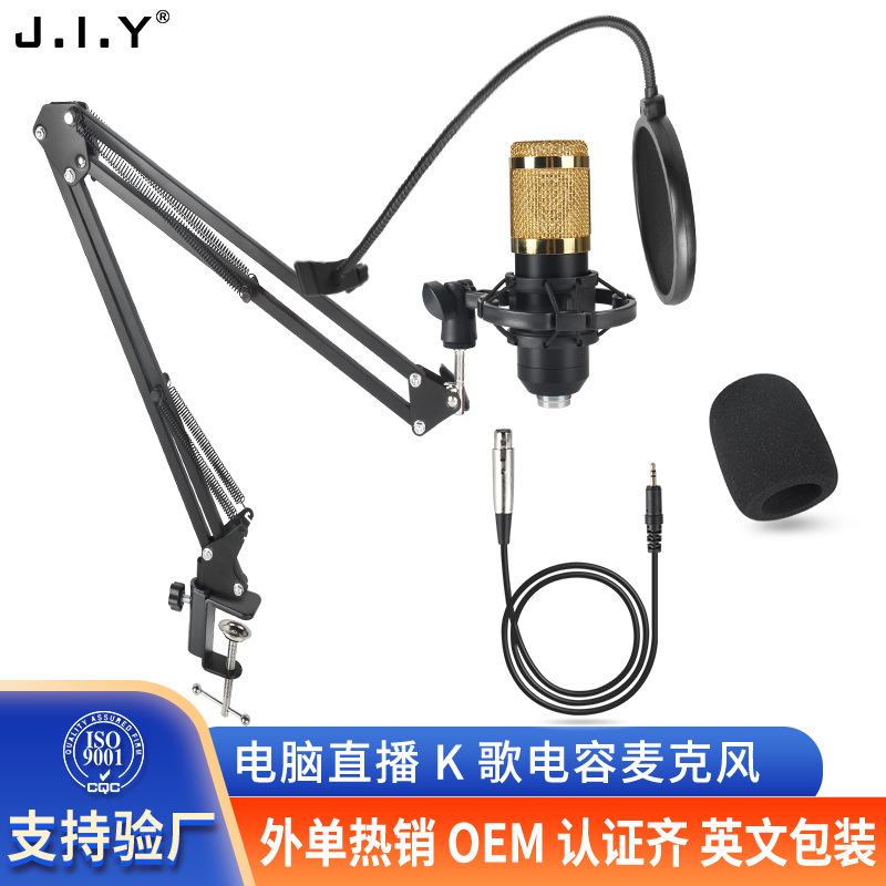 BM800 Condenser Microphone Set for Computer Recording, Pop-Proof, Live Streaming, Karaoke, Wired Microphone, Dedicated for Live Streaming