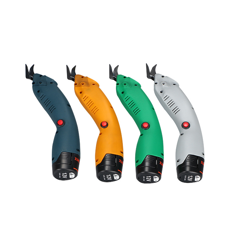 Custom electric cutting shears for clothing, fabrics, carpets, trimming, fabric cutting, leather cutting, and cardboard cutting.
