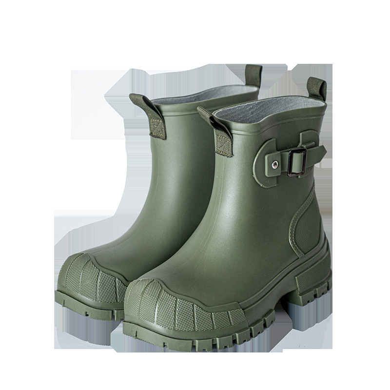 High-end, eco-friendly, phthalate-free mid-calf rain boots for women, Korean style, Martin boots, non-slip water boots, PVC overshoes