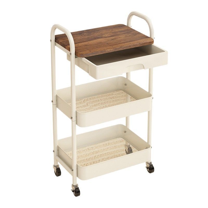 Cross-border storage rack with pegboard and drawers, metal storage cart, movable multi-functional indoor organizer.