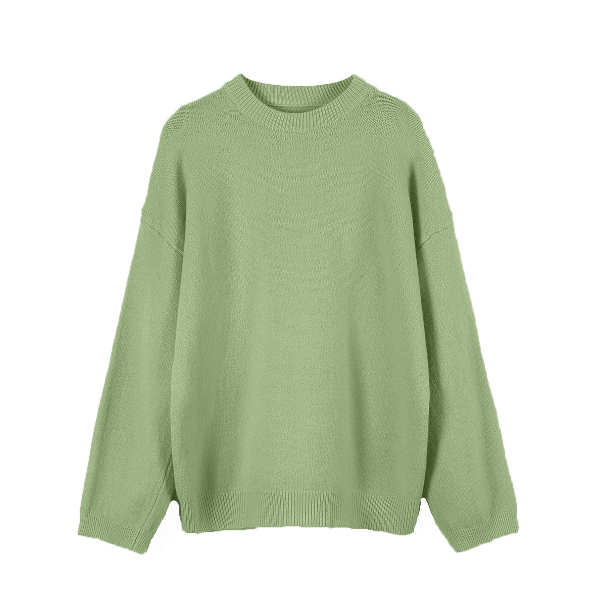 American laid-back and soft grey pullover sweater for women 2025 autumn/winter loose thickened sheepskin round-neck knitted sweater