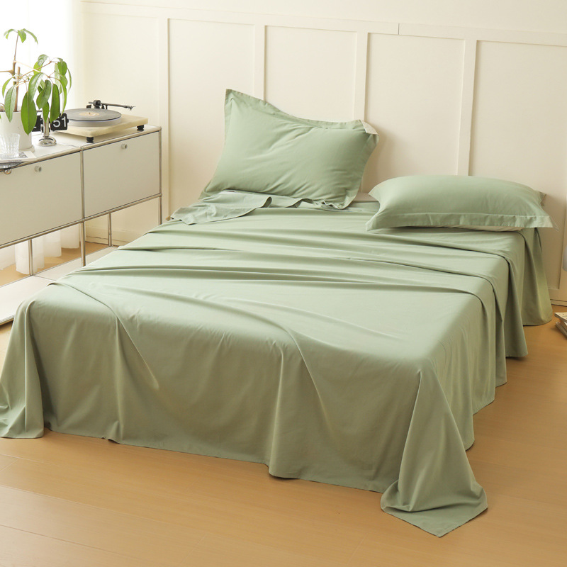 Brushed pure cotton single bed sheet, autumn and winter, Class A, 60-count solid color, versatile and warm, wholesale.