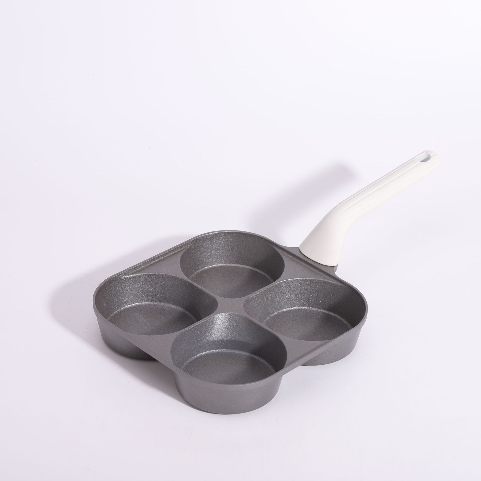Cross-border titanium ceramic four-hole breakfast pan, non-stick three-in-one frying pan, multi-functional internet-famous egg frying wonder, hamburger pan