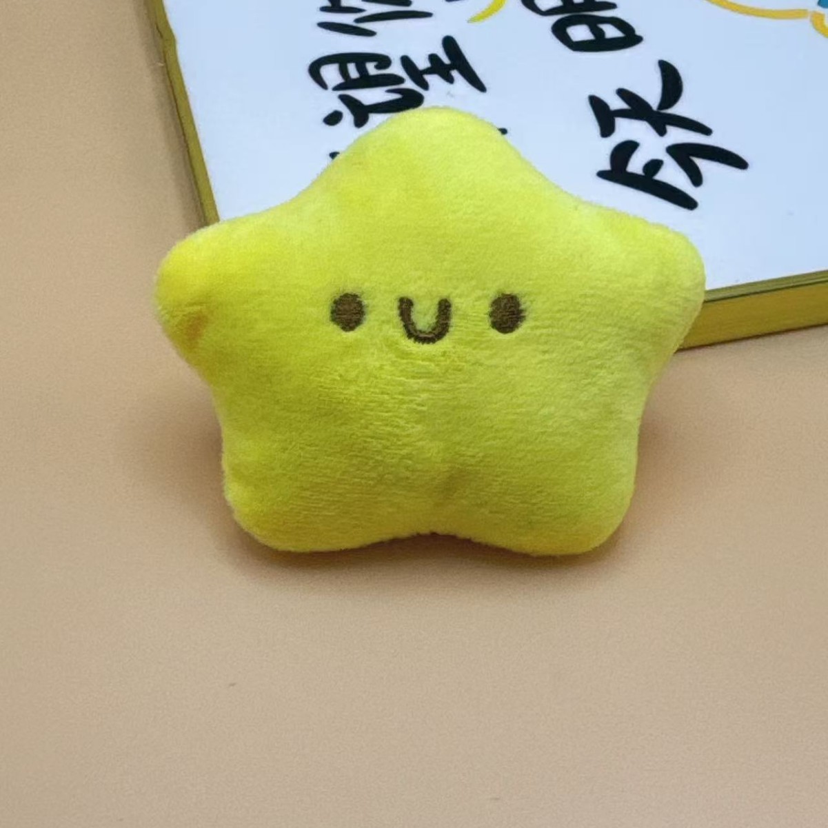 Cute cartoon plush girl, five-pointed star figurine, pendant, keychain, accessory, shoe, sock, backpack, pendant and accessory
