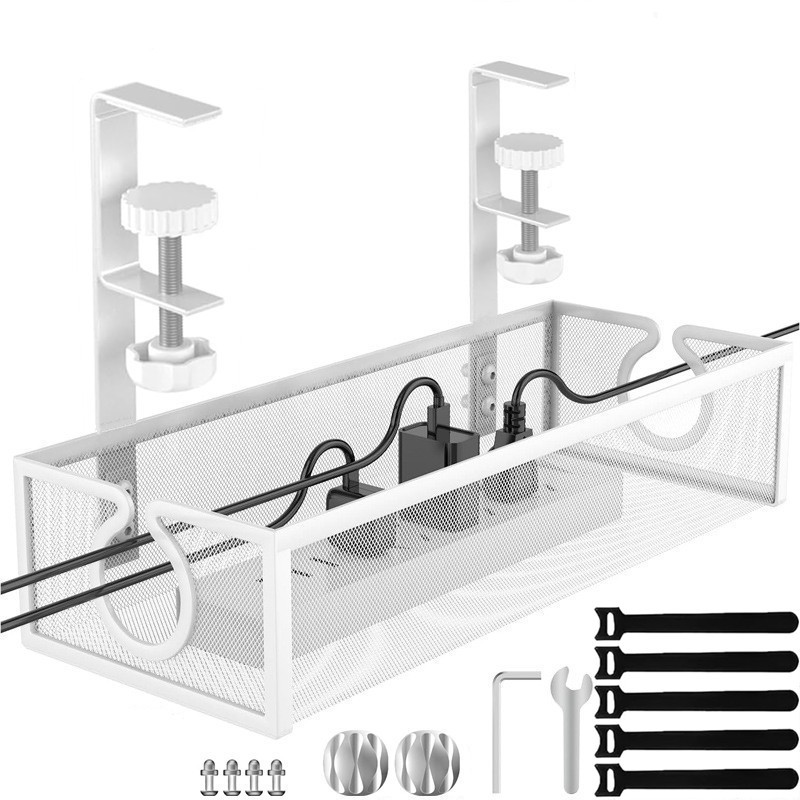 Power strip storage rack, cable management tray, no-drill wire organizer, under-desk cable storage rack, socket cable management