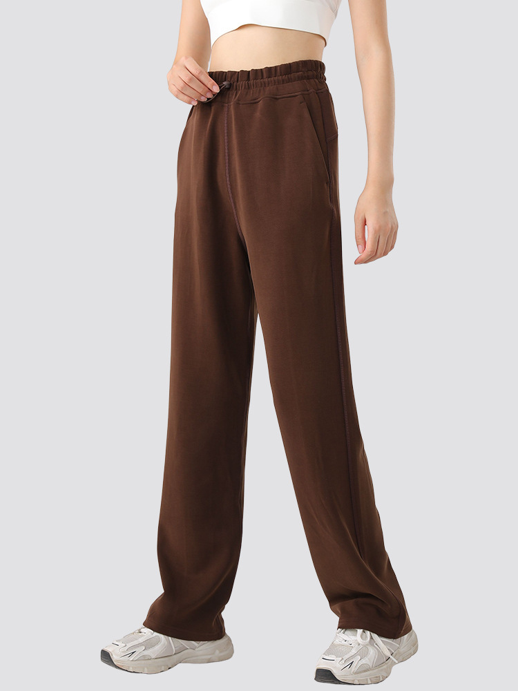 Lulu's style air-layer sports pants, women's yoga, sports casual straight leg wide-leg slimming high-waisted women's pants.