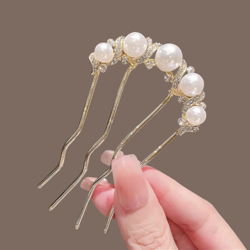 U-shaped hairpin for women, a new Chinese style bun hair accessory, a four-tooth hair comb, a high-end hairpin hair ornament.