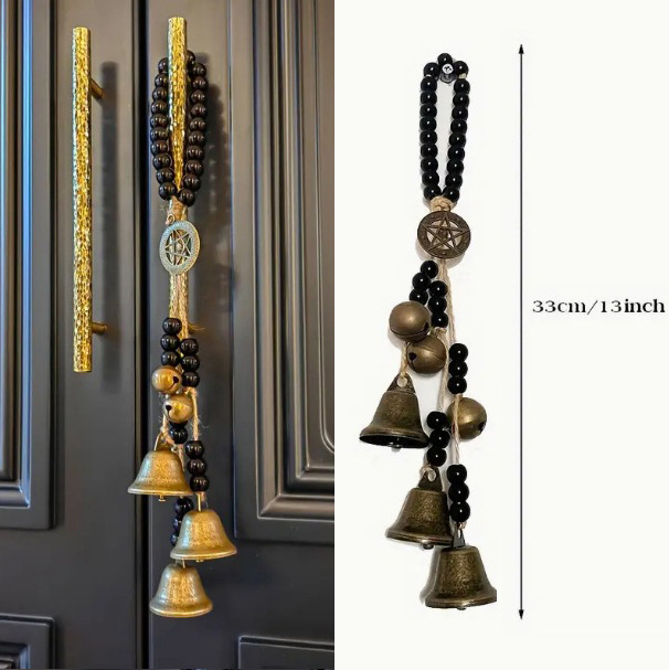 [Cross-border Hot Selling] Handmade Multi-beaded Nepalese Style Wind Chime Doorbell Copper Car Decor Pendant