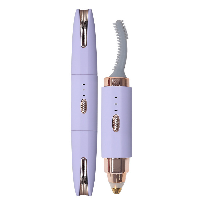 Cross-border portable electric eyebrow trimmer, two-in-one eyelash curling and ironing device, pocket beauty eyebrow shaving, hair removal and trimming instrument