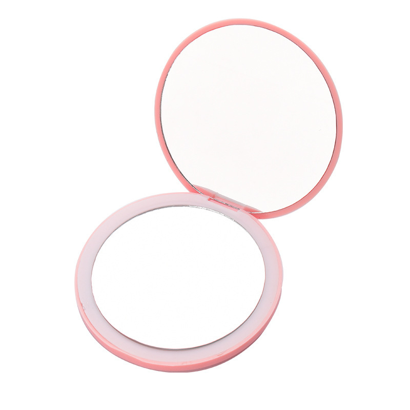 New cross-border portable rechargeable LED makeup mirror with light, convenient for use and dropshipping.