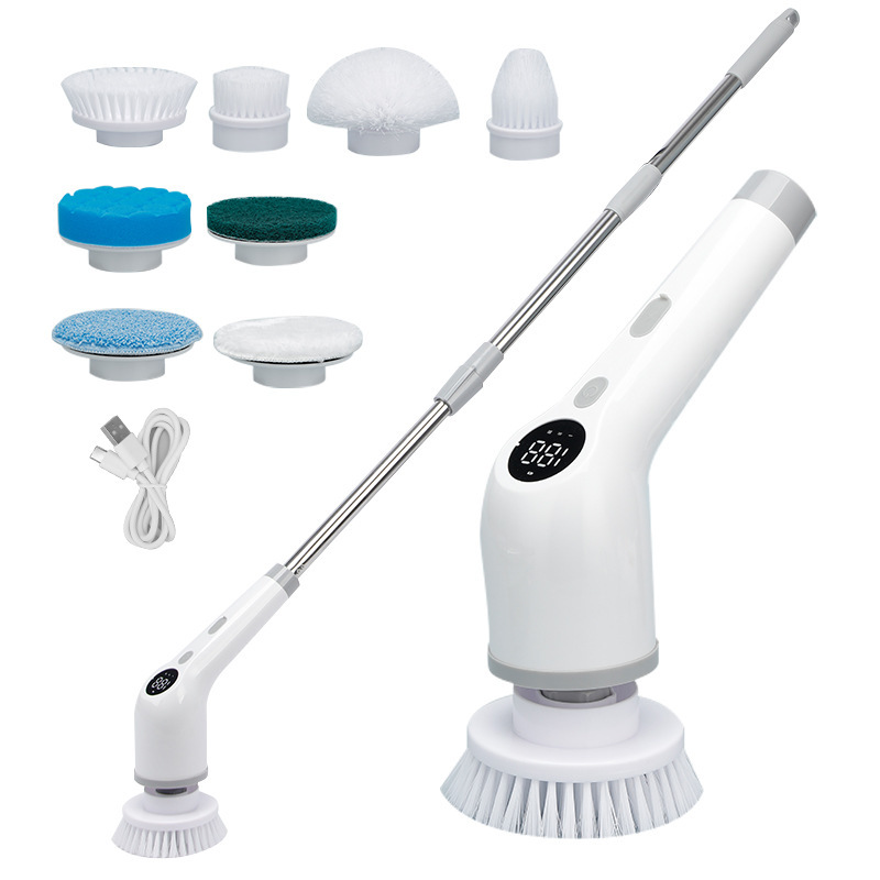 New cross-border e-commerce model, no-bend automatic rotating mop, cordless electric cleaning brush, household long-handled telescopic cleaning brush