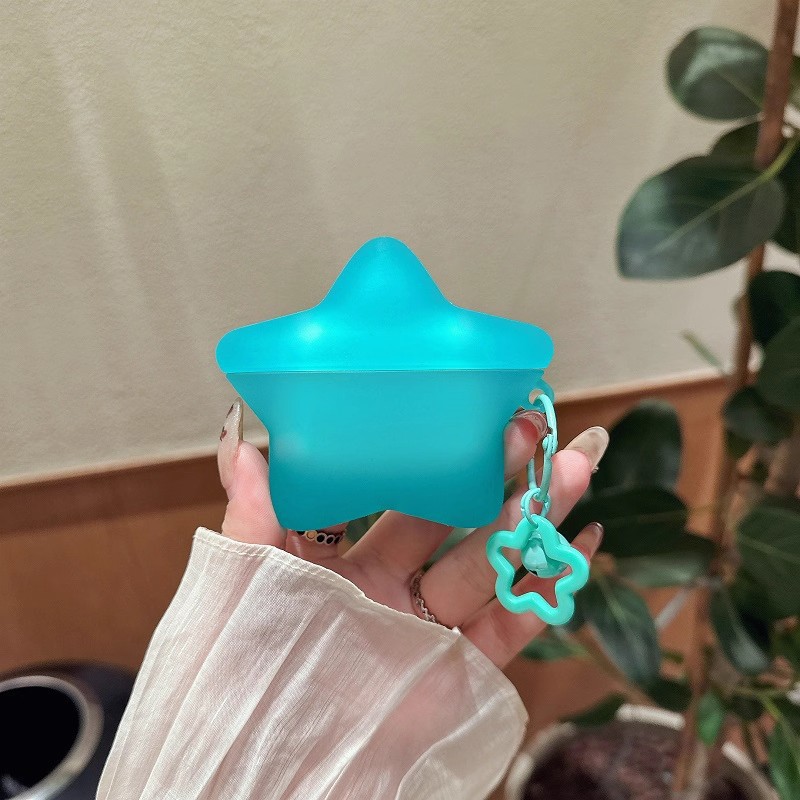 The glow-in-night gray-transparent star case is suitable for the 4th generation AirPods protective case and the silicone soft case of the Apple Pro 2/3 generation Bluetooth headphones