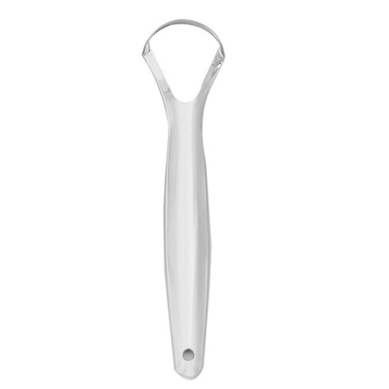 Tongue cleaning U-shaped tongue scraper, stainless steel oral care tool storage, fresh and food-grade.