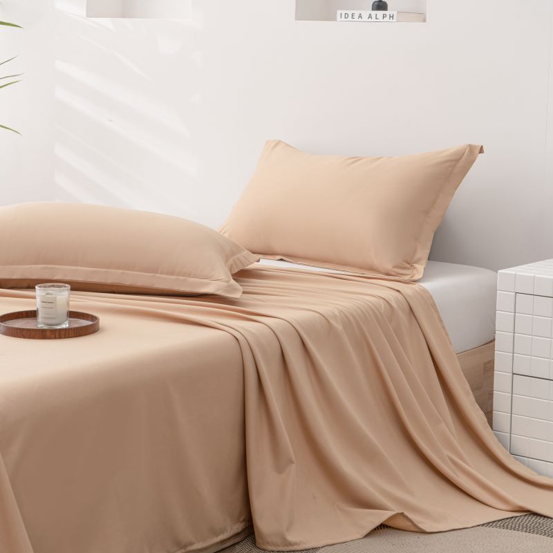 Spring New Arrival 105g Solid Color Bed Sheet, Skin-Friendly Washed Cotton, Simple Style, Student Dormitory Bed Sheet, Bedroom Large Bed Sheet Wholesale