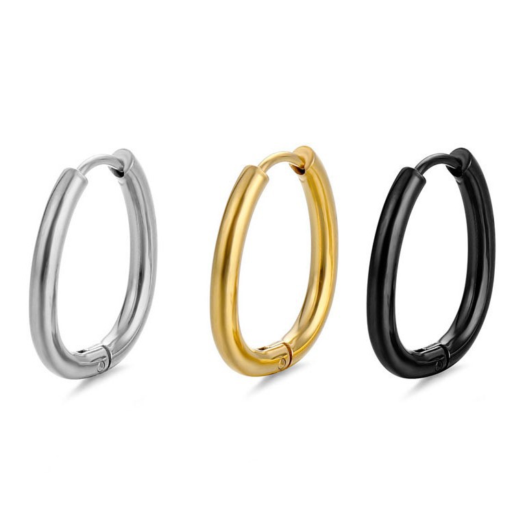 Factory wholesale stainless steel ear clips, ear rings, welding rings, men's and women's earrings, ear hoops with pendant holes, creative accessories