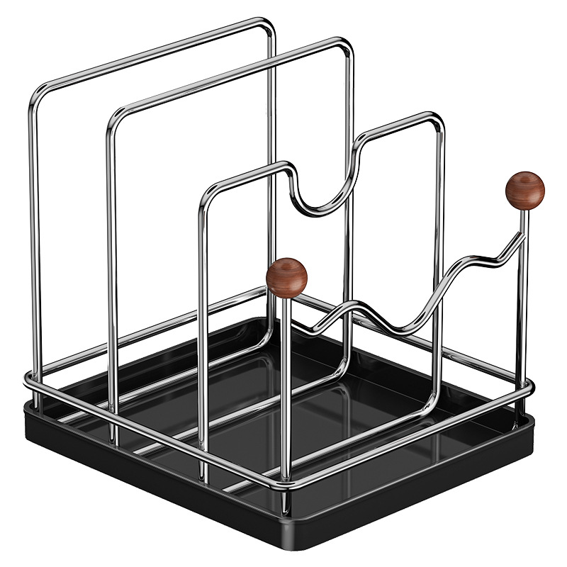 Cross-border exclusive stainless steel storage rack, pot lid storage device, household countertop, cutting board, plate, water collection tray storage rack