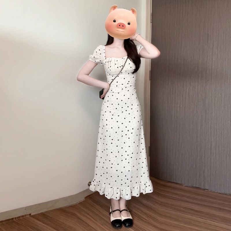 2026 New style super beautiful, unique floral print dress for children, summer petite French style long dress