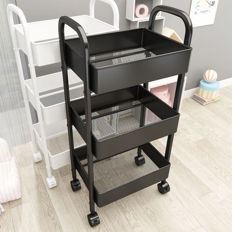 Small trolley storage rack for kitchen, bedroom, dormitory, and bathroom/toilet storage.