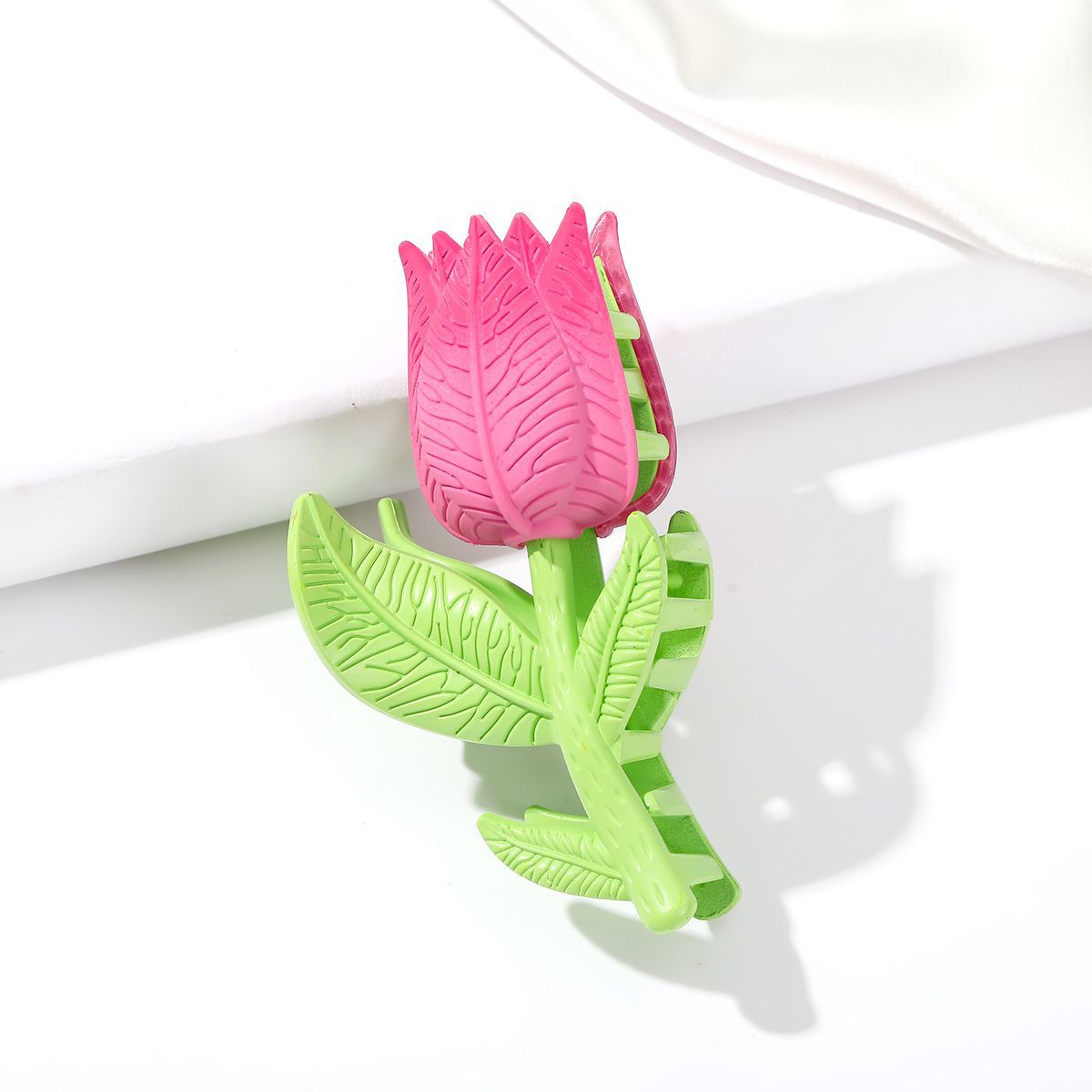 2024 Summer New Tulip and Sunflower Flower Plastic Hair Clip, Fresh and Cute Hair Accessory, Back of Head Hair Clip
