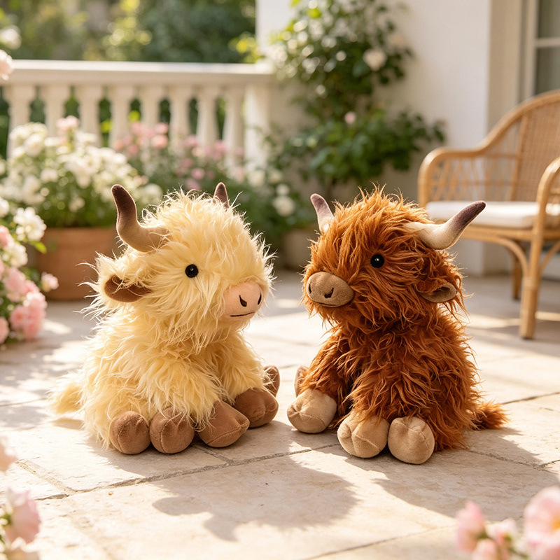 Cross-border best-selling party style Xigao Di Niu plush toys, realistic standing posture calf dolls, children's gifts in stock