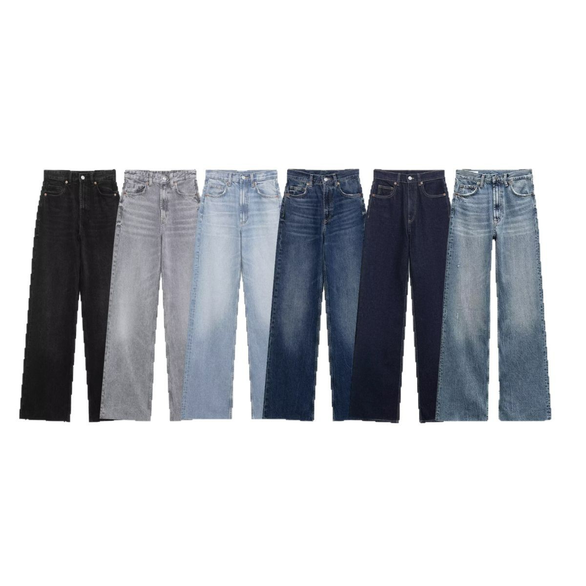 Wholesale of cross-border women's clothing from Europe and America, women's wide-leg high-waisted long jeans