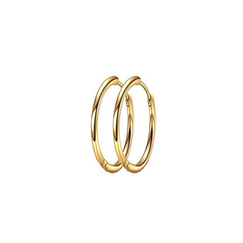 Factory direct sales of Korean and Japanese style thin European and American minimalist 1.6 round wire hoop earrings and clip-on earrings made of stainless steel.