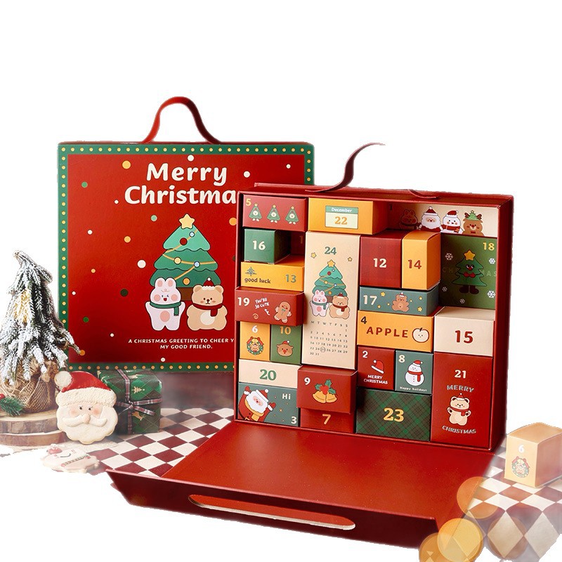 Christmas countdown calendar gift box blind box gift packaging small empty box creative girl countdown box in stock