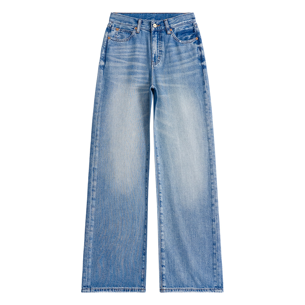 Weishang &2026 Summer Lyocell Tencel Cotton high-end jeans for women are loose, slimming, flattering and height-blocking wide-leg pants