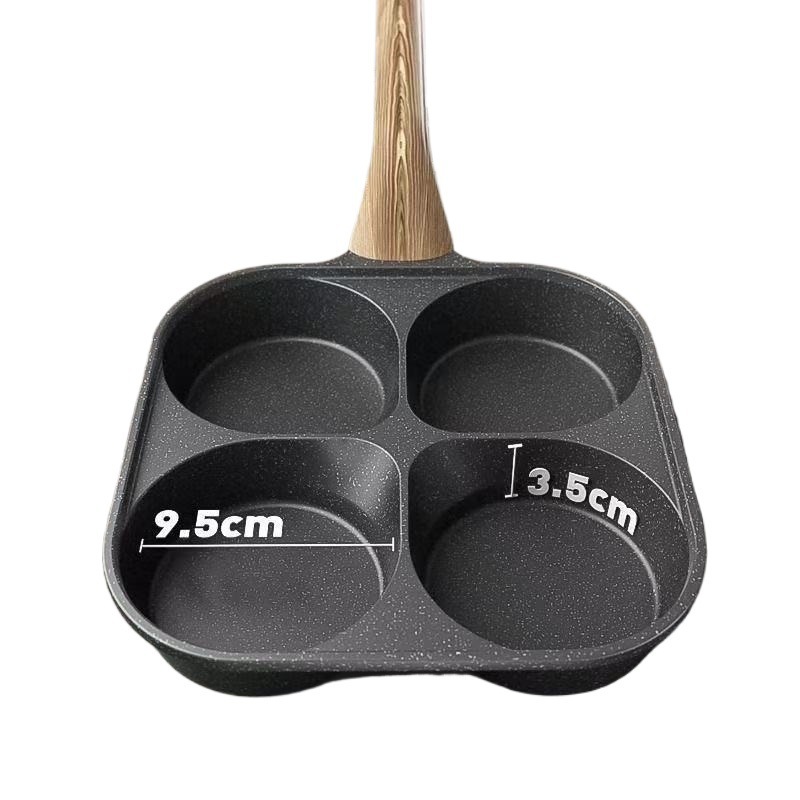 Maifan stone breakfast egg frying pan, home egg frying wonder, non-stick pan, four-hole small frying pan, pancake pan, egg hamburger pan