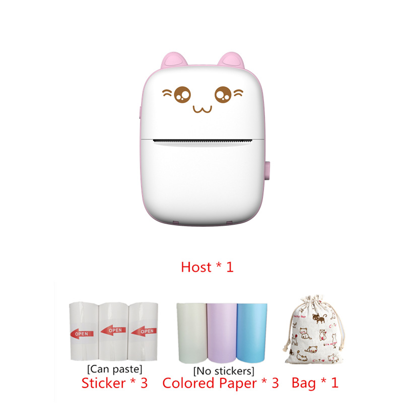 Xunchen AI Error Label Printer, Ultra-HD Small Mini Photo Journal Printer, Homework Organizer, Meow Meow Magic Tool