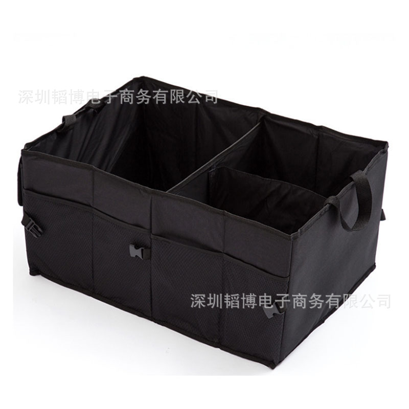 Multifunctional folding Oxford cloth storage bag for car trunk, suitable for storing miscellaneous items.