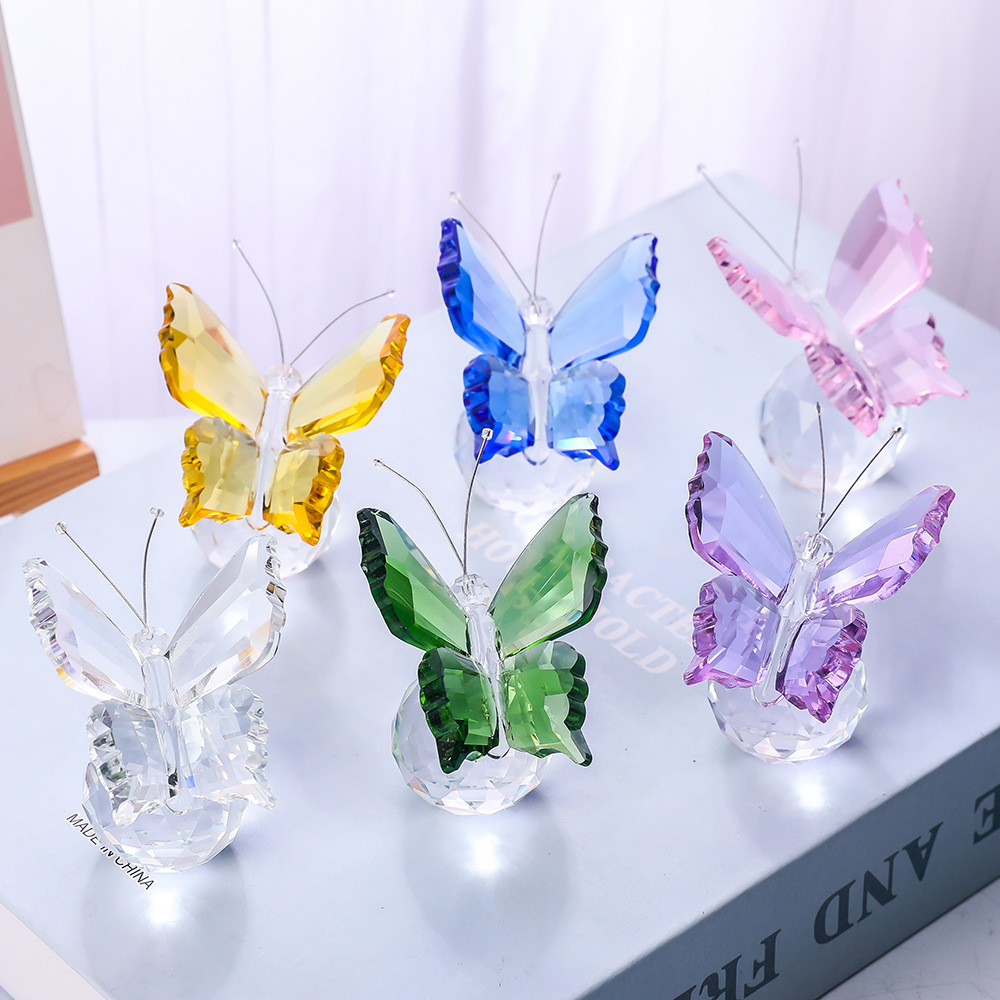 Cross-border Crystal 3D Butterfly Ornament, Home Decor Crafts, Counter Decoration, Exhibition Hall Decoration, Exquisite Ornament Wholesale