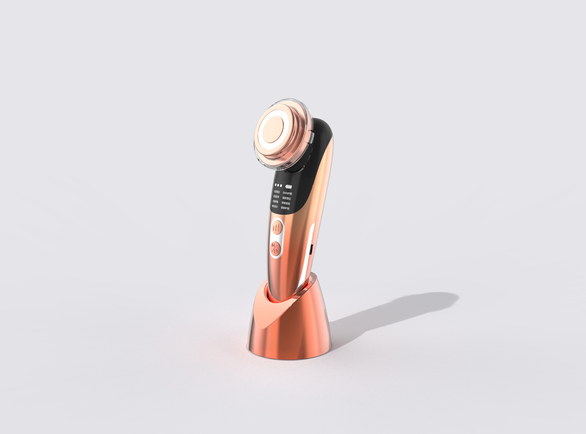 The home facial cold and hot compress skin rejuvenation vibration EMS micro-electric red and blue light introduction device is a beauty instrument for firming
