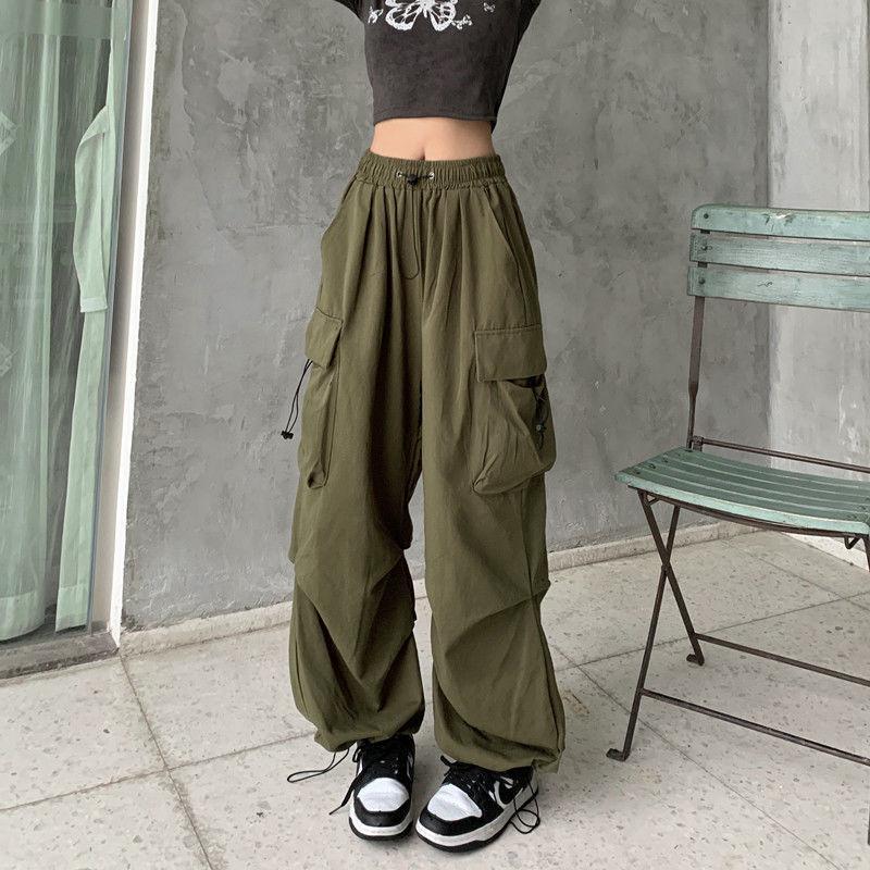 Cross-border trade American-style hot girl cargo pants casual pants with a drape, slimming, straight leg, wide-leg, floor-length, versatile long pants trendy