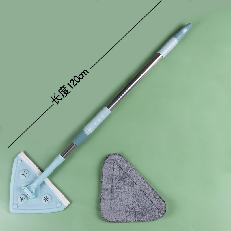 Triangular dust-removing small mop, household lightweight mop, multi-purpose ceiling telescopic mini lazy person's small cleaning