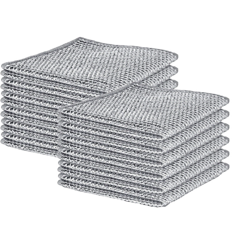 Steel wire dishcloth, non-stick oil, steel wire ball cloth, kitchen-specific metal wire cleaning cloth, double-sided silver wire imitation steel wire