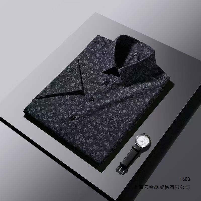 Summer's new floral shirt, men's short-sleeved middle-aged shirt, fashionable, casual, business, large-sized half-sleeved floral print, trendy dad look