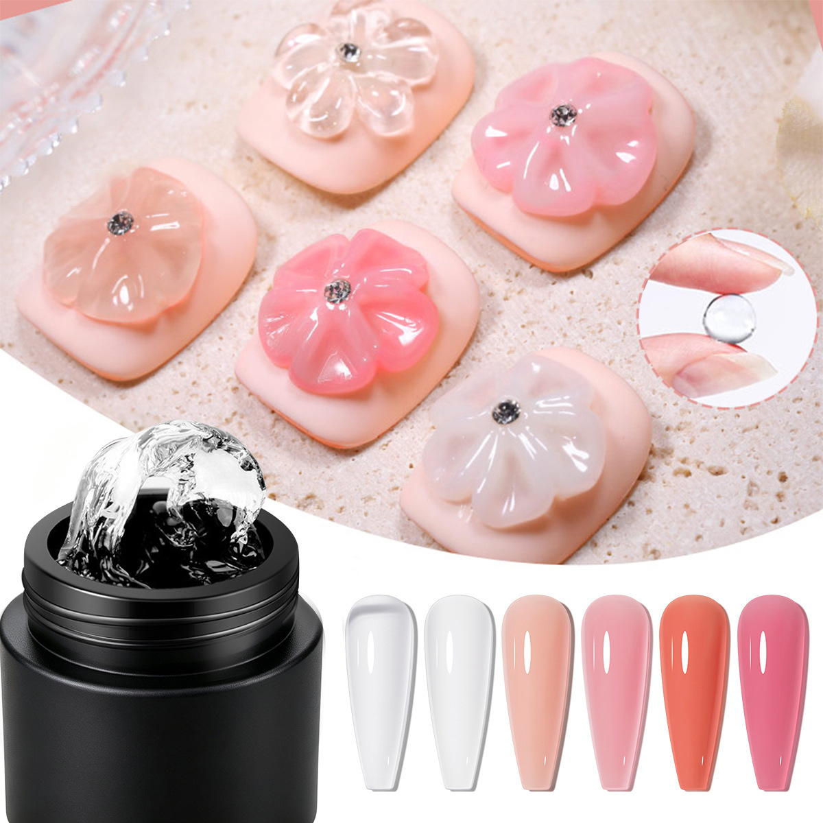 Cross-border manufacturer's best-selling nail art non-stick extension glue, soft and kneading glue, sculpting and shaping phototherapy glue, extension glue