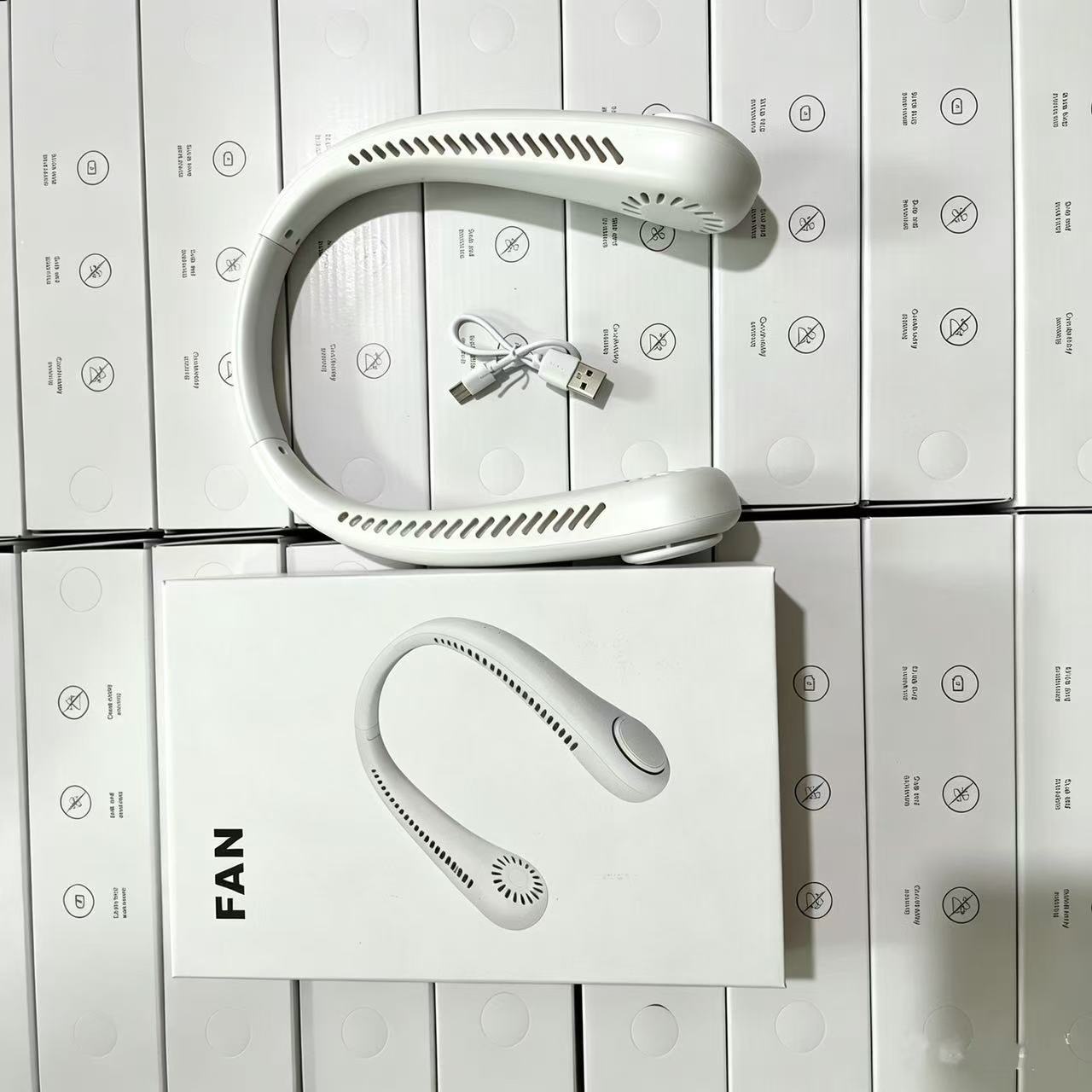 Bladeless turbine neck fan, a popular cross-border e-commerce product, USB lazy outdoor high-power neck fan, wholesale and dropshipping available.