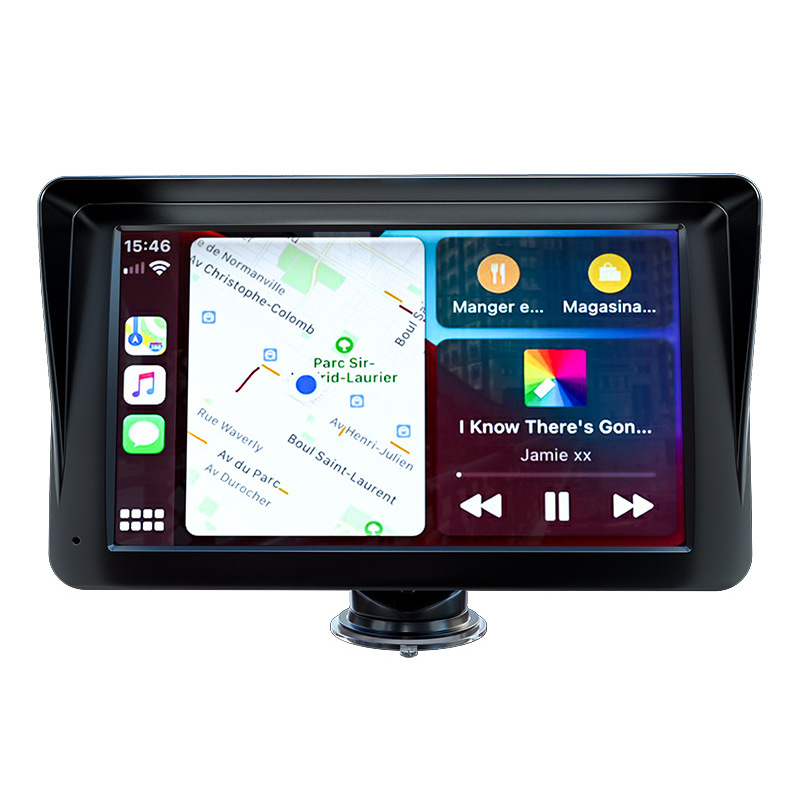 Cross-border 7-inch portable wireless car navigation system with CarPlay, Android Auto, and MP5 player.