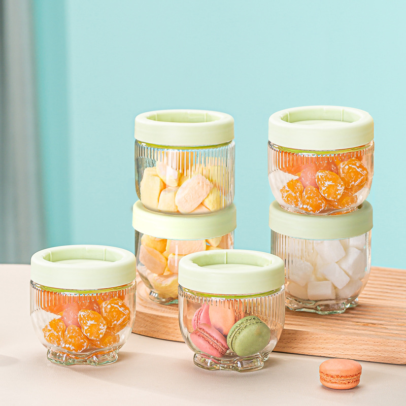 Cat paw sealed glass storage box cans, food-grade cans for grains and cereals, tea and coffee bean preservation cans, storage bottles