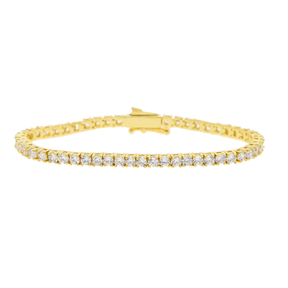 Aliexpress classic 3MM Zircon bracelet, round zircon, fashionable and simple style zircon tennis chain in stock wholesale