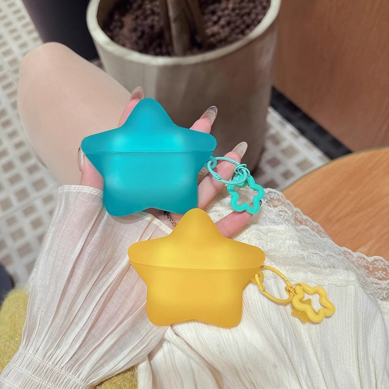 Glow-in-the-dark translucent star-shaped protective case for AirPods Pro 3 Bluetooth earphones, Apple 2nd/3rd/4th generation silicone soft case