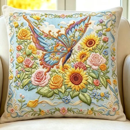 Best-selling tropical plant all-polyester imitation linen three-dimensional flower home furniture, living room sofa pillow cover, bedroom pillowcase