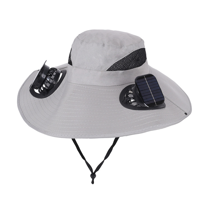 Men's and women's steel wire solar fan hats, spring and summer outdoor fishing, sun protection, mountain climbing and exploration, wide-brimmed sun hats