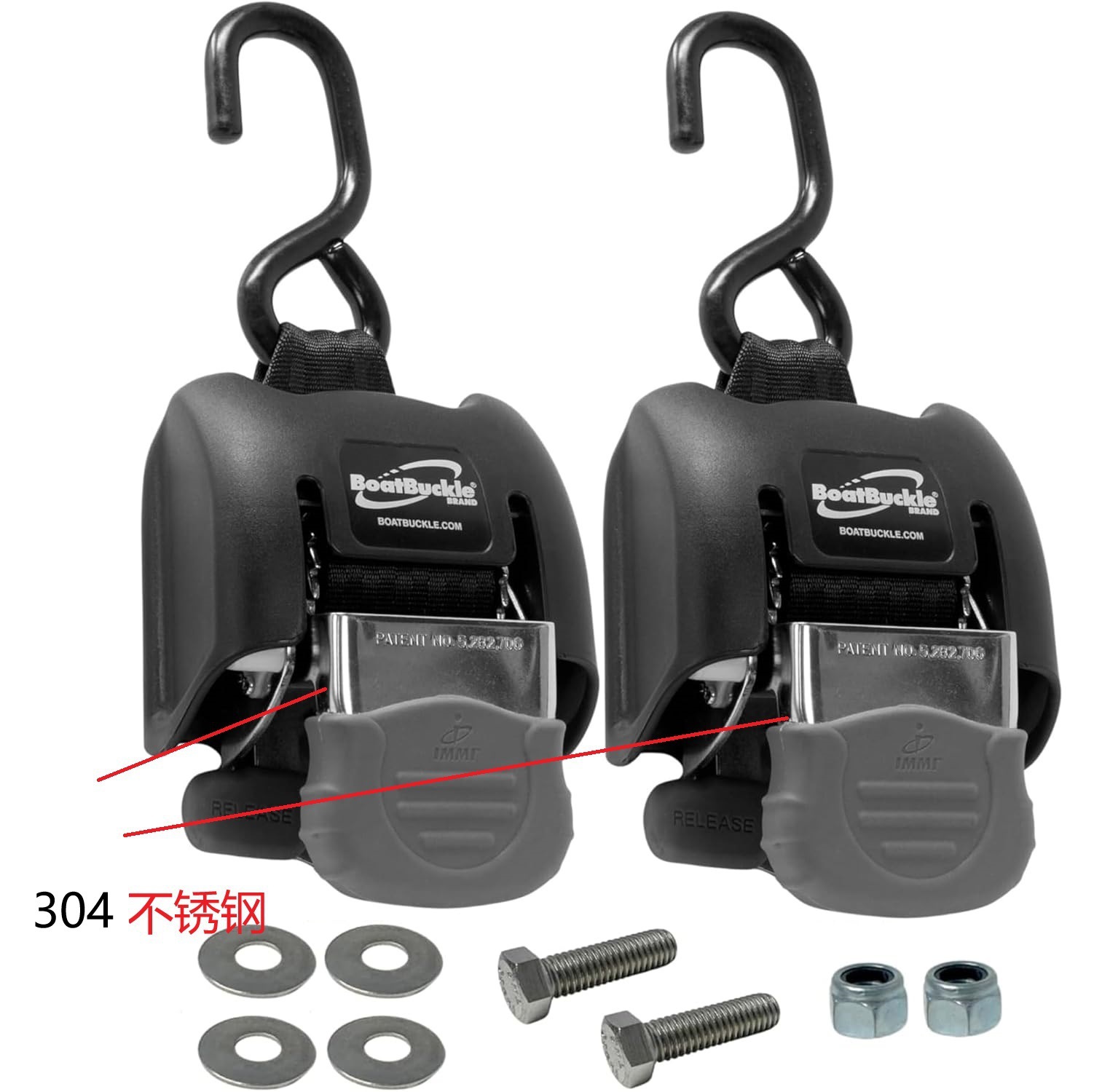 The large-sized high-strength ship trailer belt with extendable ratchet straps can support up to 500 pounds