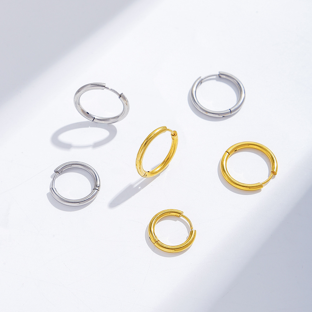 European and American style niche design sweet stainless steel earrings and ear clips DIY plain hoop accessories factory in stock