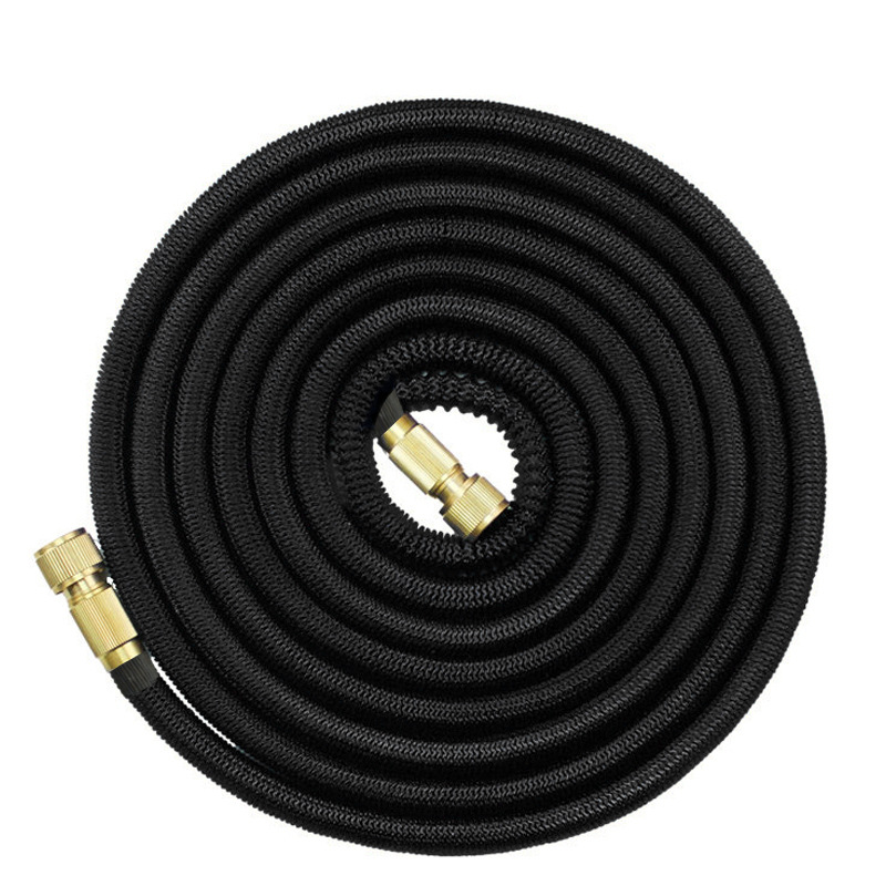 Factory wholesale household alloy copper-plated magic telescopic water hose, 3x telescopic TPE car wash water hose tools