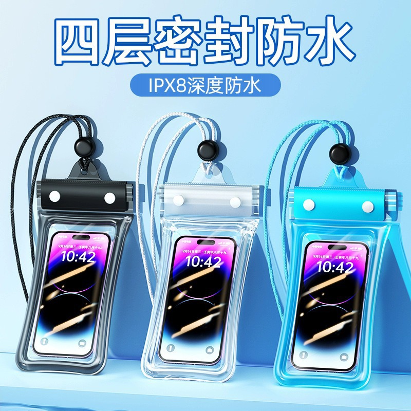 Waterproof rafting bag, diving, touchscreen compatible universal mobile phone waterproof bag, special waterproof mobile phone bag for food delivery riders